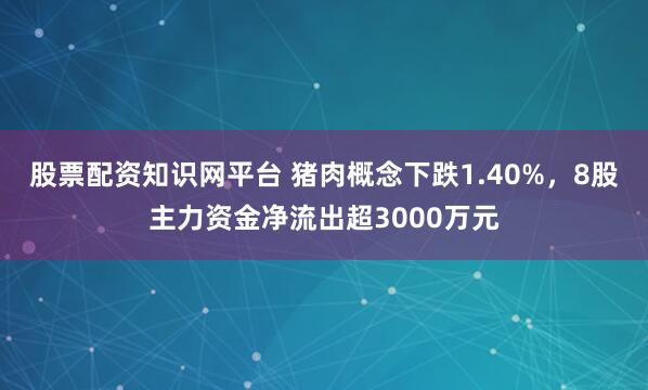 股票配资知识网平台 猪肉概念下跌1.40%，8股主力资金净流出超3000万元